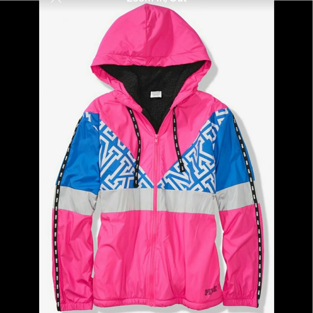 Nwt VS Pink Sherpa Lined Jacket